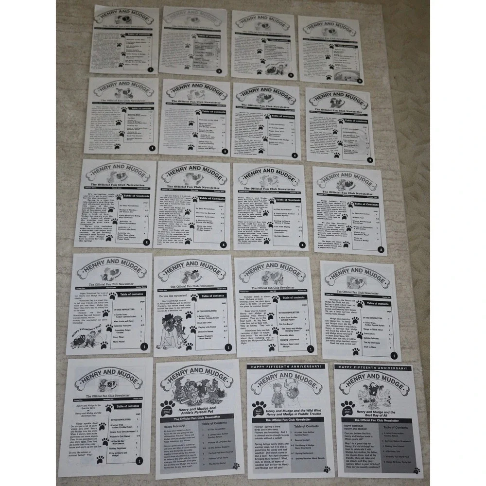 Henry and Mudge Classroom Fan Club Newsletter Activity Lot Vintage